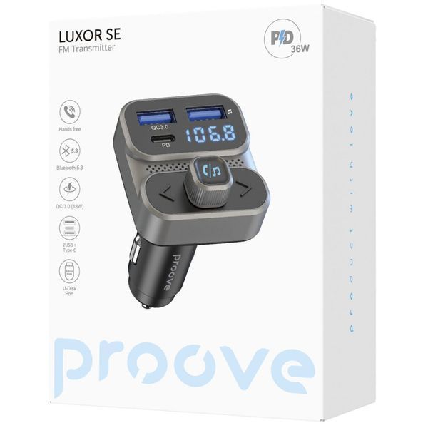 АЗУ PROOVE FM Launcher Luxor SE 36W Автомобильное зарядное устройство 59302 фото